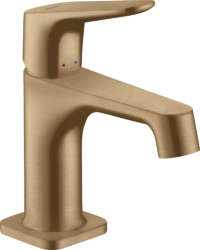 Смеситель для раковины/умывальника Axor Citterio M 70, однорычажный, фиксированный излив, длина излива 10,4 см, керамический, латунь, цвет шлифованная бронза, со сливным гарнитуром