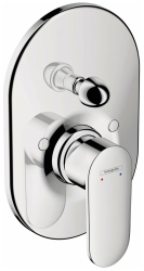 Смеситель для ванны Hansgrohe Vernis Blend скрытого монтажа, настенный/встраиваемый, однорычажный, латунный, без излива, овальный, керамический, цвет хром, без душевого шланга/лейки