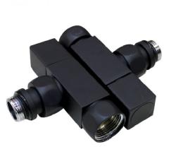 Кран для полотенцесушителя угловой 3/4''*1/2'' в/н MELODIA , пара, латунь, цвет черный матовый