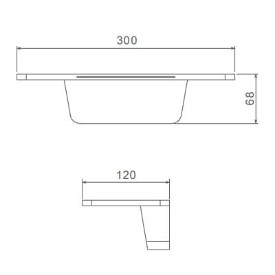 Излив Raglo R473.62.03 с полкой, для ванны, длина 120 мм цвет сатин золотой, латунь, каскадный, встраиваемый/встроенный