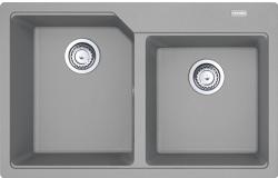Мойка кухонная Franke URBAN UBG 620-78, две чаши, 78х50 см, врезная, искусственный гранит (Fragranite+), прямоугольная, цвет серый камень, без отверстия под смеситель, без крыла