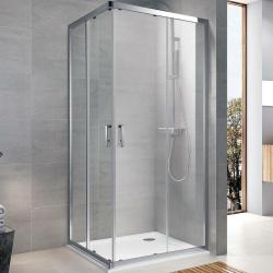 Душевой уголок Koller Pool Grace 120х80 см, без поддона, прямоугольный, угловой, стекло прозрачное, без сифона, без крыши, раздвижной, стеклянный, алюминиевый профиль (хром)