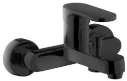 Смеситель для ванны/душа Azario VIANO однорычажный, керамический картридж, настенный, излив короткий, неповоротный, длина излива 160 мм, латунь, цвет черный