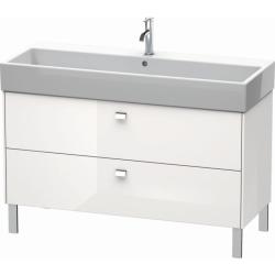 Тумба под раковину для консоли/столешницы Duravit Brioso 102х48х44,2 см, подвесная, ДСП, цвет: белый глянец/хром, 2 выдвижных ящика, прямоугольная