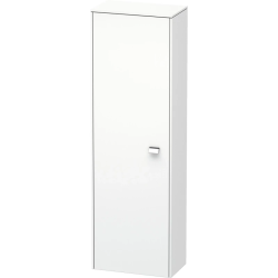 Пенал Duravit Brioso L, 42x24x133 см, подвесной, (левый), с дверцей, с полкой, со стеклянными полками, цвет: белый матовый/хром, в ванную комнату