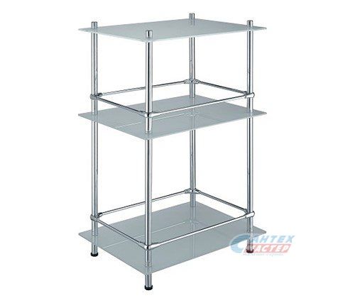 Полка трехъярусная Wasserkraft K-4033 стеклянная хром
