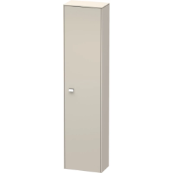 Пенал Duravit Brioso R, 42x24x177 см, подвесной, (правый), с дверцей, с полкой, со стеклянными полками, цвет: серо-коричневый/хром, в ванную комнату