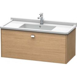 Тумба под раковину Duravit Brioso, 102х46,9х45,2 см, подвесная, 1 выдвижной ящик, ДСП, цвет: дуб европейский/хром, шкафчик навесной, механизм доводчика, прямоугольная, правая/левая, в ванную комнату