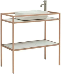 Консоль под раковину Allen Brau Liberty 90, 900х460х908 мм, напольная, цвет медь браш, металлическая, каркас под раковину, прямоугольная, с полкой