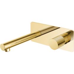 Смеситель для раковины/умывальника Boheme Stick, встраиваемый, однорычажный, неповоротный, керамический, длина излива 185 мм, латунь, цвет золото