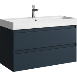 Тумба под умывальник AQWELLA Geometria 100 см серый, 2 ящика