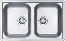 Мойка кухонная ALVEUS LINE 90 NAT-90 79х50х16 см, слив 90, врезная/встраиваемая сверху, две чаши, нержавеющая сталь, прямоугольная, цвет нержавеющая сталь (NAT), без отверстия под смеситель Мойка кухонная ALVEUS LINE 90 NAT-90 79х50х16 см, слив 90, врезная/встраиваемая сверху, две чаши, нержавеющая сталь, прямоугольная, цвет нержавеющая сталь (NAT), без отверстия под смеситель