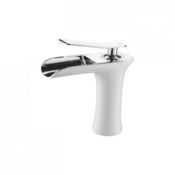 Смеситель для раковины/умывальника Accoona, однорычажный, неповоротный, керамический, длина излива 150 мм, латунь, цвет белый