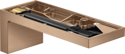 Излив для ванны Axor MyEdition, без панели, без переключателя на душ, настенный, неповоротный, латунь, цвет: шлифованное красное золото, прямоугольный, длина излива 17,6 см, встраиваемый/встроенный, для смесителя/ванны/ванной/душевой, без смесителя