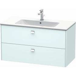 Тумба под раковину Duravit Brioso, 102х47,9х55,5 см, подвесная, 2 выдвижных ящика, ДСП, цвет: светло-голубой/хром, шкафчик навесной, механизм доводчика, прямоугольная, правая/левая, в ванную комнату