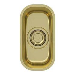 Мойка кухонная ALVEUS VARIANT MONARCH 110 GOLD 14,8х30х12 см, слив 90, врезная под столешницу, нержавеющая сталь с PVD покрытием, прямоугольная, цвет золото, без отверстия под смеситель