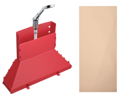 Душевой гарнитур Axor Secuflex на борт ванны, комплект: Secubox/шланговый тормоз Secuflex/проводка шланга/держатель для душа/душевой шланг/ручной душ, цвет: полированное красное золото, скрытого монтажа, для душа/ванной