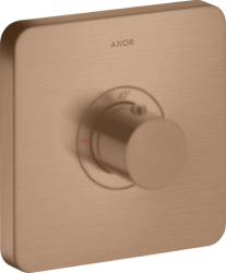 Смеситель для душа Axor ShowerSelect HighFlow softsquare, термостатический, скрытого монтажа, 1 потребитель, настенный, без излива/шланга/лейки, квадратный, латунный, цвет шлифованное красное золото, с термостатом