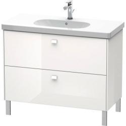 Тумба под раковину Duravit Brioso, 102х46,9х69,3 см, напольная, цвет: белый глянец, 2 выдвижных ящика, ДСП, прямоугольная, левая/правая, для раковины D-Code, в ванную комнату