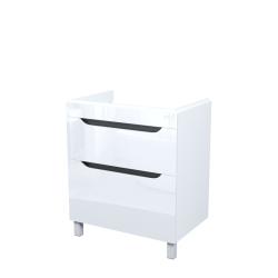 Тумба под раковину IDDIS Ray, 677х443х795 мм, напольная, 2 выдвижных ящика, МДФ, цвет белый глянцевый, система плавного закрывания, прямоугольная, универсальная, в ванную комнату RAY70WFi95