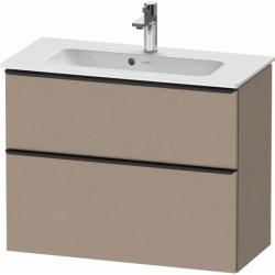 Тумба под раковину Duravit D-Neo, 81х37,2х62,5 см, подвесная, 2 выдвижных ящика, ДСП, цвет: лен, шкафчик навесной, прямоугольная, правая/левая, в ванную комнату