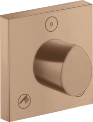 Вентиль Axor Starck Organic Trio/Quattro 120/120 запорный/переключающий, скрытого монтажа, квадратный, латунь, цвет: шлифованное красное золото, встраеваемый/встроенный, для ванны/душа