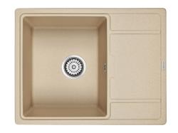 Мойка кухонная Paulmark WEIMAR, 65х50х20 см, врезная, кварцевый композит, прямоугольная, цвет кварц, без отверстия под смеситель, с крылом, слив-перелив, врезная в столещницу, для кухни