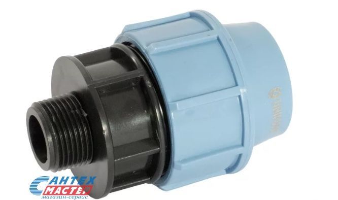 Муфта ПНД 25x3/4" НР Unipump, переходная, пластиковый, полипропилен, пэ, фитинг компрессионный (обжим) для труб