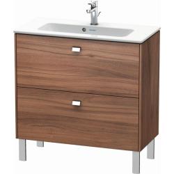 Тумба под раковину Duravit Brioso, 82х38,9х68,3 см, напольная, цвет: орех матовый/хром, 2 выдвижных ящика, ДСП, прямоугольная, левая/правая, в ванную комнату