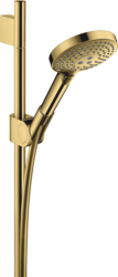 Душевой гарнитур Axor Uno 3jet, высота 105,5 см, комплект: ручной душ 120/душевая штанга/шланг для душа/ползунок, цвет: полированное золото, внешнего монтажа, настенный, для душа/ванной