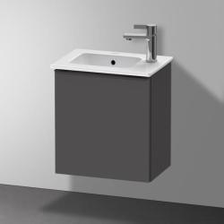 Тумба под раковину Duravit D-Neo, 41х27,4х44 см, подвесная, с распашной дверцей, ДСП, цвет: графит матовый, шкафчик навесной, прямоугольная, правая, в ванную комнату
