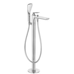 Смеситель для ванны/душа Kludi Balance, напольный, однорычажный, неповоротный, длина 210 мм, керамический, латунь, цвет хром