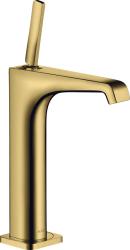 Смеситель для раковины/умывальника Axor Citterio E 190, однорычажный, фиксированный излив, длина излива 14,3 см, керамический, латунь, цвет полированное золото, с незапираемым сливным набором