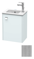 Тумба под раковину Duravit Brioso, 44х31х44,4 см, подвесная, с распашной дверцей, ДСП, цвет: сосна серебристая/хром, шкафчик навесной, прямоугольная, правая, в ванную комнату
