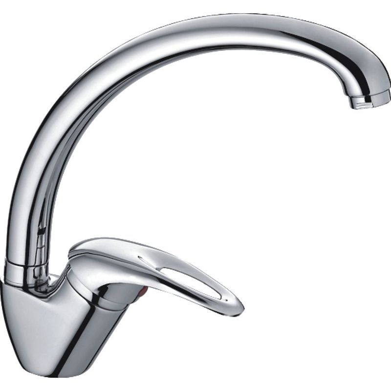 Смеситель для кухни/мойки HAIBA CRON однозахватный, поворотный, длина 189 мм, силумин, цвет хром