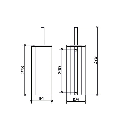 Ершик Keuco Plan пластиковая колба, настенный/подвесной, цвет хром, латунь/пластик, для туалета/унитаза