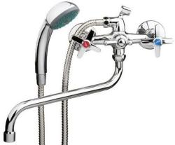 Смеситель для ванны/душа LEDEME настенный, двухвентильный, поворотный, латунный, длина излива 300 мм, латунь, цвет хром