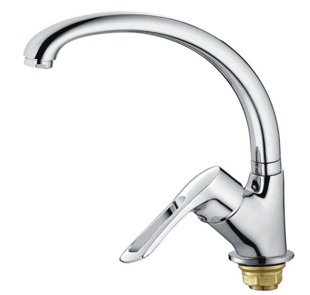 Смеситель для кухни/мойки HAIBA CRON однозахватный, поворотный, длина 238 мм, силумин, цвет хром