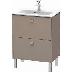 Тумба под раковину Duravit Brioso, 62х38,9х68,3 см, напольная, цвет: базальт, 2 выдвижных ящика, ДСП, прямоугольная, левая/правая, в ванную комнату