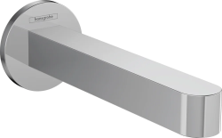 Излив на ванну Hansgrohe Finoris, без переключателя на душ, настенный, неповоротный, латунь, цвет: хром, округлый, длина излива 17,4 см, встраиваемый/встроенный, для смесителя/ванны/ванной/душевой, без смесителя