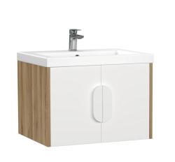 Тумба под раковину Cersanit COMO 60 для COMO 60, подвесная, цвет белый, 2 распашные дверцы, прямоугольная