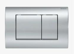 Кнопка смыва Geberit Delta30, прямоугольная, хром глянцевый. пластик, клавиша управления для сливного бачка, инсталляции унитаза, двойная, механическая, панель, универсальная, размер 24,6х16,4х2,3 см