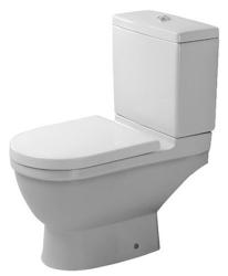 Унитаз компакт Duravit Starck 3, БЕЛЫЙ, горизонтальный (прямой) выпуск, напольный, с микролифтом, с крышкой (сиденье) ДЮРОПЛАСТ, нижняя подводка воды, арматура ДВОЙНОЙ