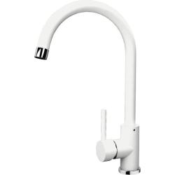 Смеситель для кухни Florentina Альфа, однорычажный, поворотный, керамический, с высоким С-образным изливом, высота излива 20,2 см, латунь, цвет жасмин