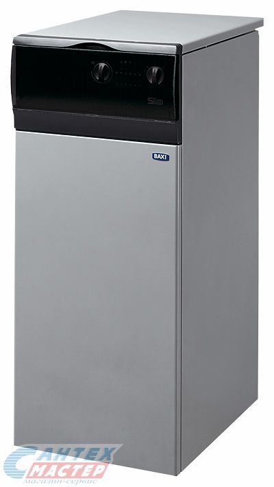 Котел газовый Baxi SLIM 2.300 i 33 кВт (330 кв. м) мощность, двухконтурный (2х), напольный, с открытой камерой сгорания, для отопления, водяного теплого пола, горячей воды, ГВС, водоснабжения частного жилом дома, дачи