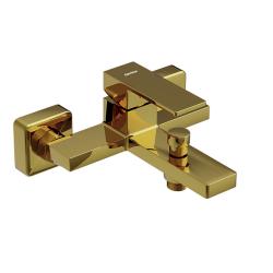 Смеситель для ванны/душа Damixa Gala, настенный, однорычажный, неповоротный, керамический, длина излива 178 мм, латунь, цвет золото