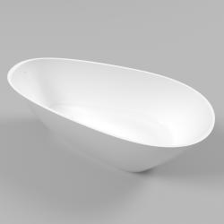 Ванна Whitecross Spinel X, 160х70 см, из искусственного камня, цвет- белый глянцевый, (без гидромассажа) овальная, отдельностоящая, правосторонняя/левосторонняя, правая/левая, универсальная
