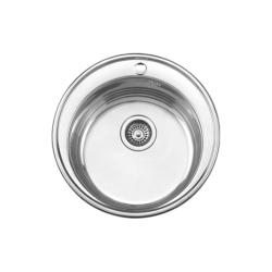 Мойка кухонная LEDEME 51x51x17 см, врезная сверху, нержавеющая сталь, круглая, цвет декор, с отверстием под смеситель, без крыла, слив-перелив