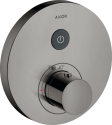 Смеситель для душа Axor ShowerSelect, термостатический, скрытого монтажа, 1 потребитель, настенный, без излива/шланга/лейки, круглый, латунный, цвет полированный черный хром, с термостатом