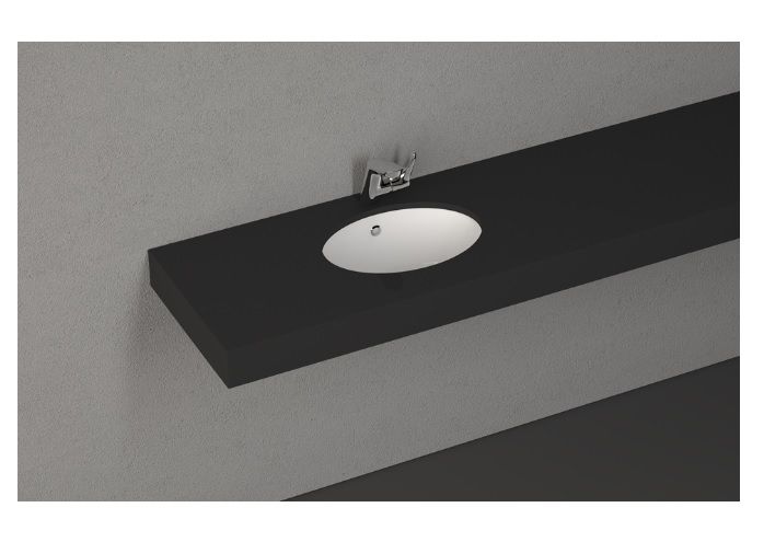 Раковина ISVEA Soluzione 10AC77057SV 57х20х42 встраиваемая снизу, овальная, керамическая/фарфоровая, цвет белый, без отверстия под смеситель, слив-перелив